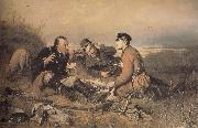 Vasily Perov Hunters at Rest Germany oil painting artist
